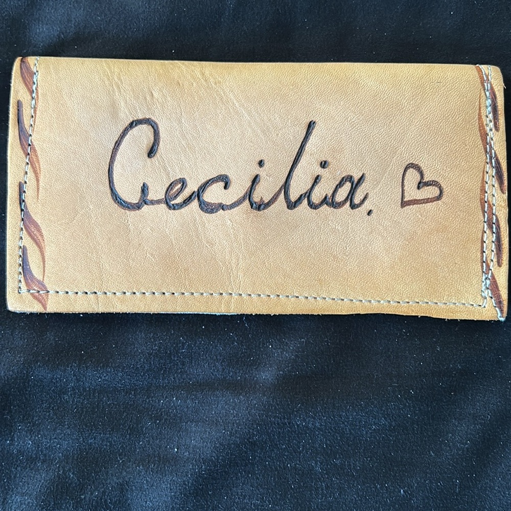 Handcrafted 6 inch Wallet Floral Design - Picture 3 of 5